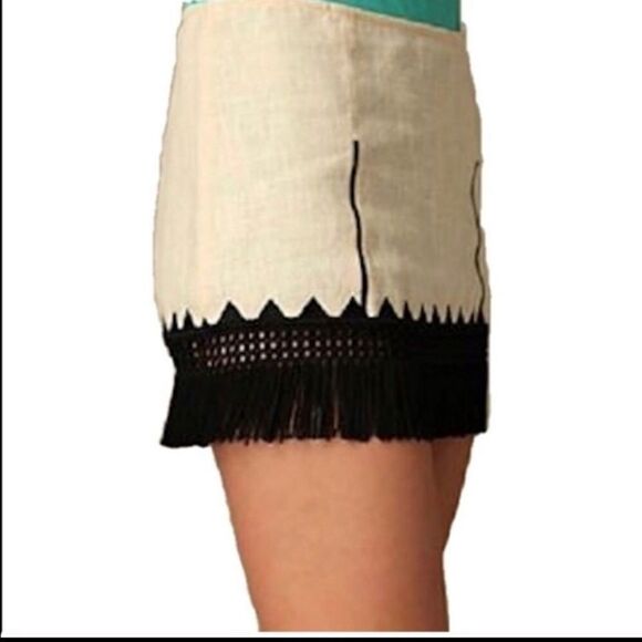 Free People Fringe Skirt Festival Boho Concert Feminine Contemporary Casual - Picture 2 of 8